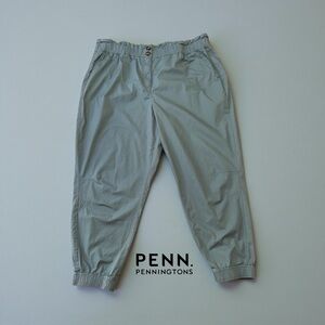 NEW, Penningtons, Lightweight Cotton-Stretch Jogger Pants, Plus Size 20W, Green